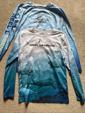 Reel Legends long sleeve rash guards, both size medium